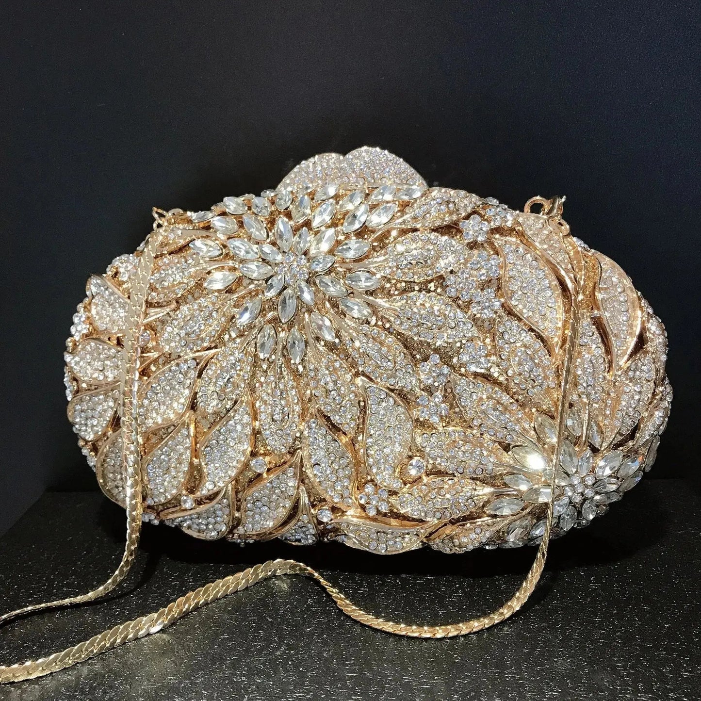 Crystal leaf evening clutch — Vessa Bags