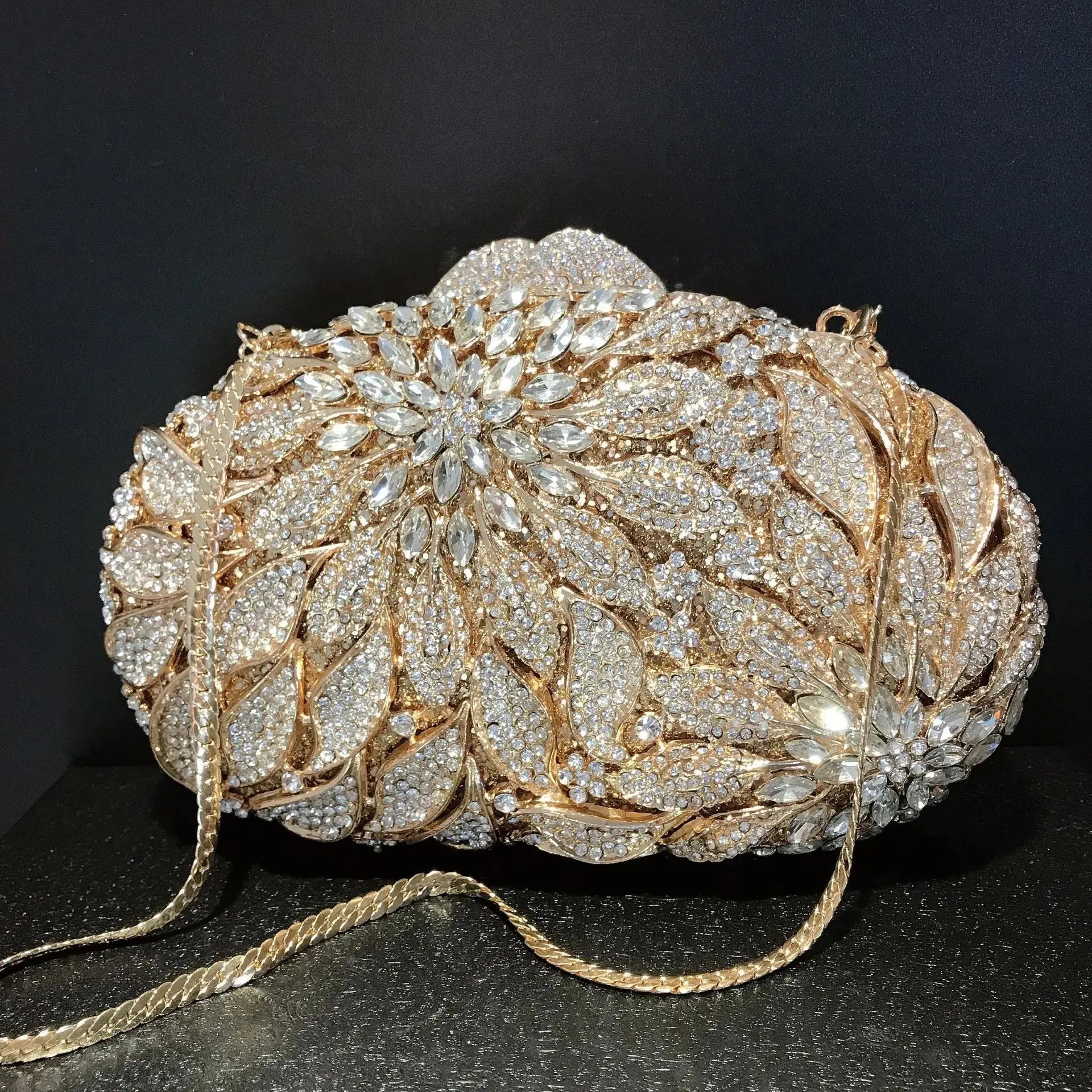 Crystal leaf evening clutch — Vessa Bags