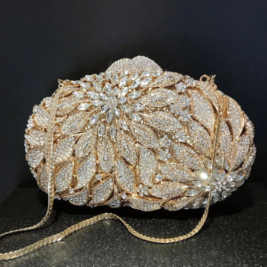 Crystal leaf evening clutch — Vessa Bags