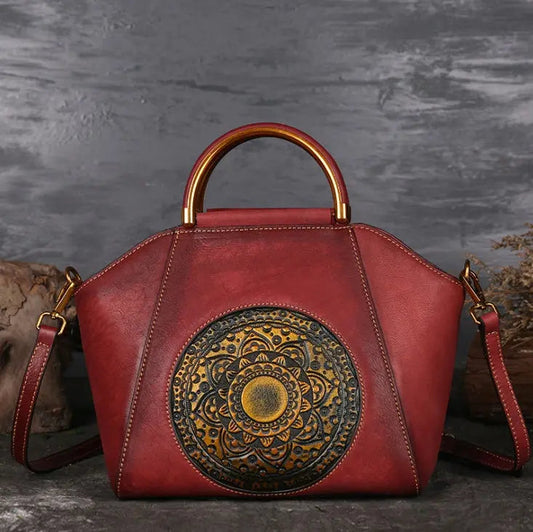 Woven leather tote bag — Vessa Bags