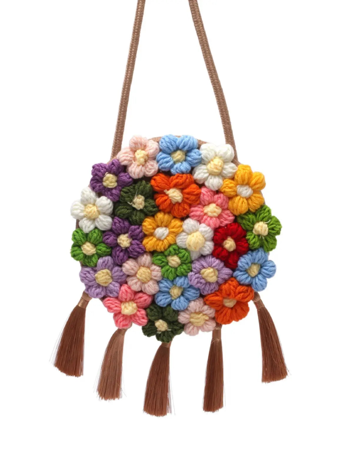 Bohemian floral round shoulder bag — Vessa Bags
