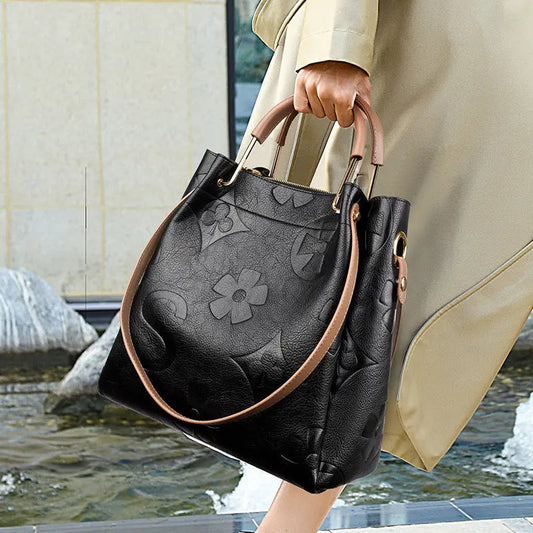 Embossed large-capacity tote bag — Vessa Bags