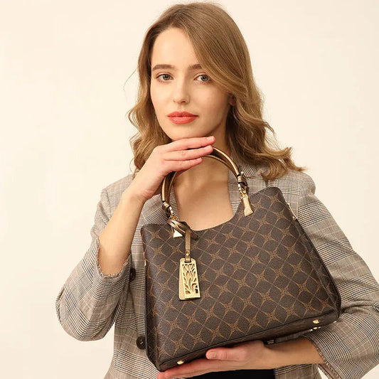 Monogram print tote bag — Vessa Bags