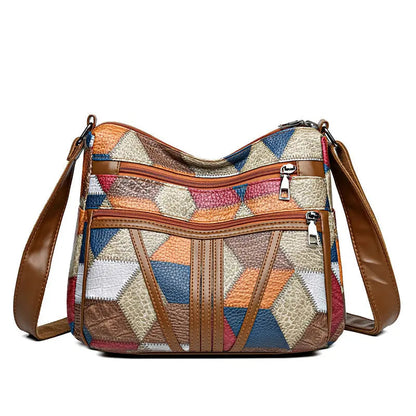 Colour-blocked large-capacity shoulder bag — Vessa Bags