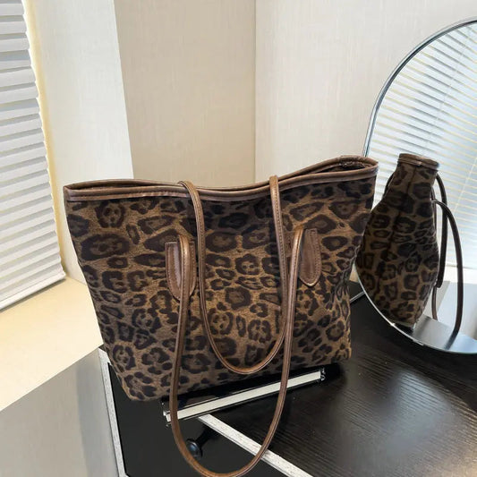 Leopard-print shopping tote bag — Vessa Bags