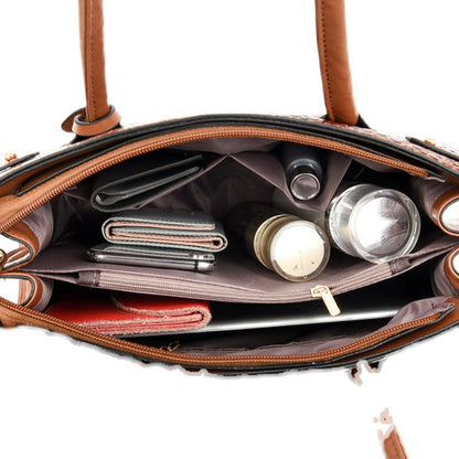 Crocodile-Textured 3-Piece Handbag Set
