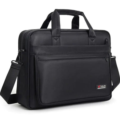 Briefcase Men's Canvas Business Handbag 17 - inch Large Capacity - Trends Zone