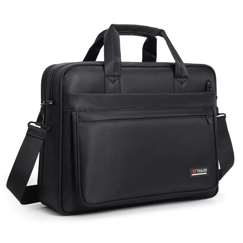 Briefcase Men's Canvas Business Handbag 17 - inch Large Capacity - Trends Zone