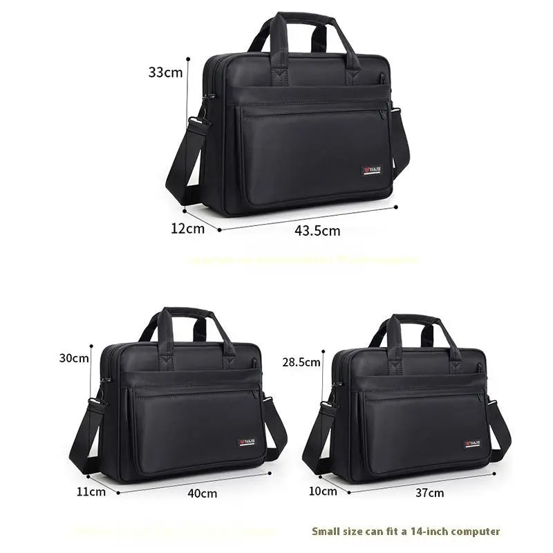 Briefcase Men's Canvas Business Handbag 17 - inch Large Capacity - Trends Zone