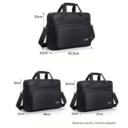 Briefcase Men's Canvas Business Handbag 17 - inch Large Capacity - Trends Zone