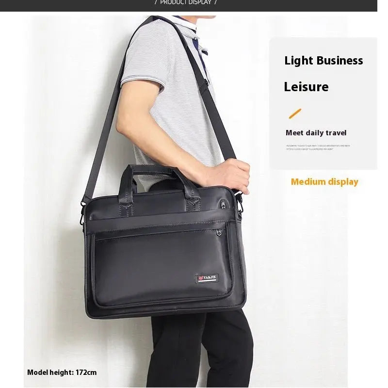 Briefcase Men's Canvas Business Handbag 17 - inch Large Capacity - Trends Zone