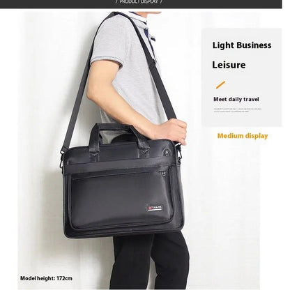 Briefcase Men's Canvas Business Handbag 17 - inch Large Capacity - Trends Zone