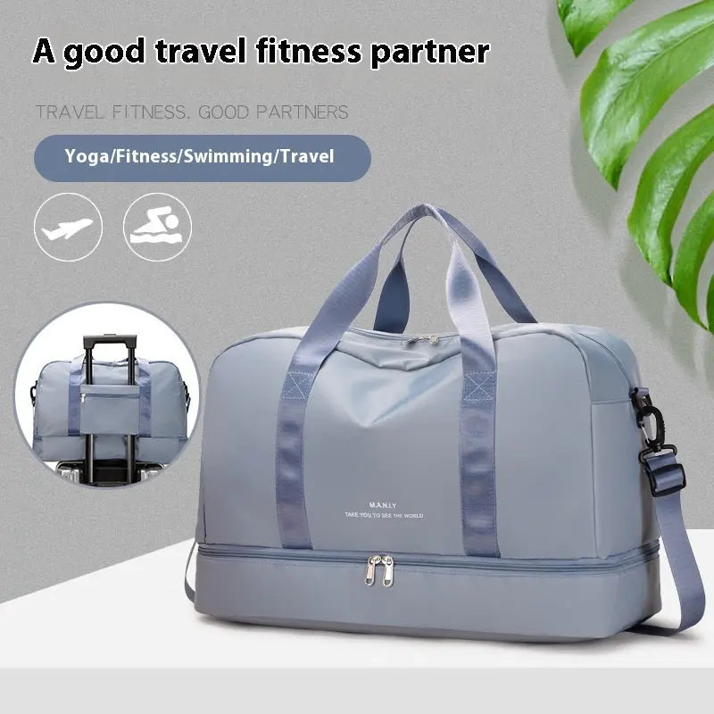 Large waterproof travel tote with dry and wet separation — Vessa Bags