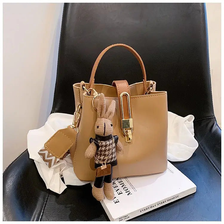 Fashionable Texture Hand - held Bucket Crossbody Bag - Trends Zone