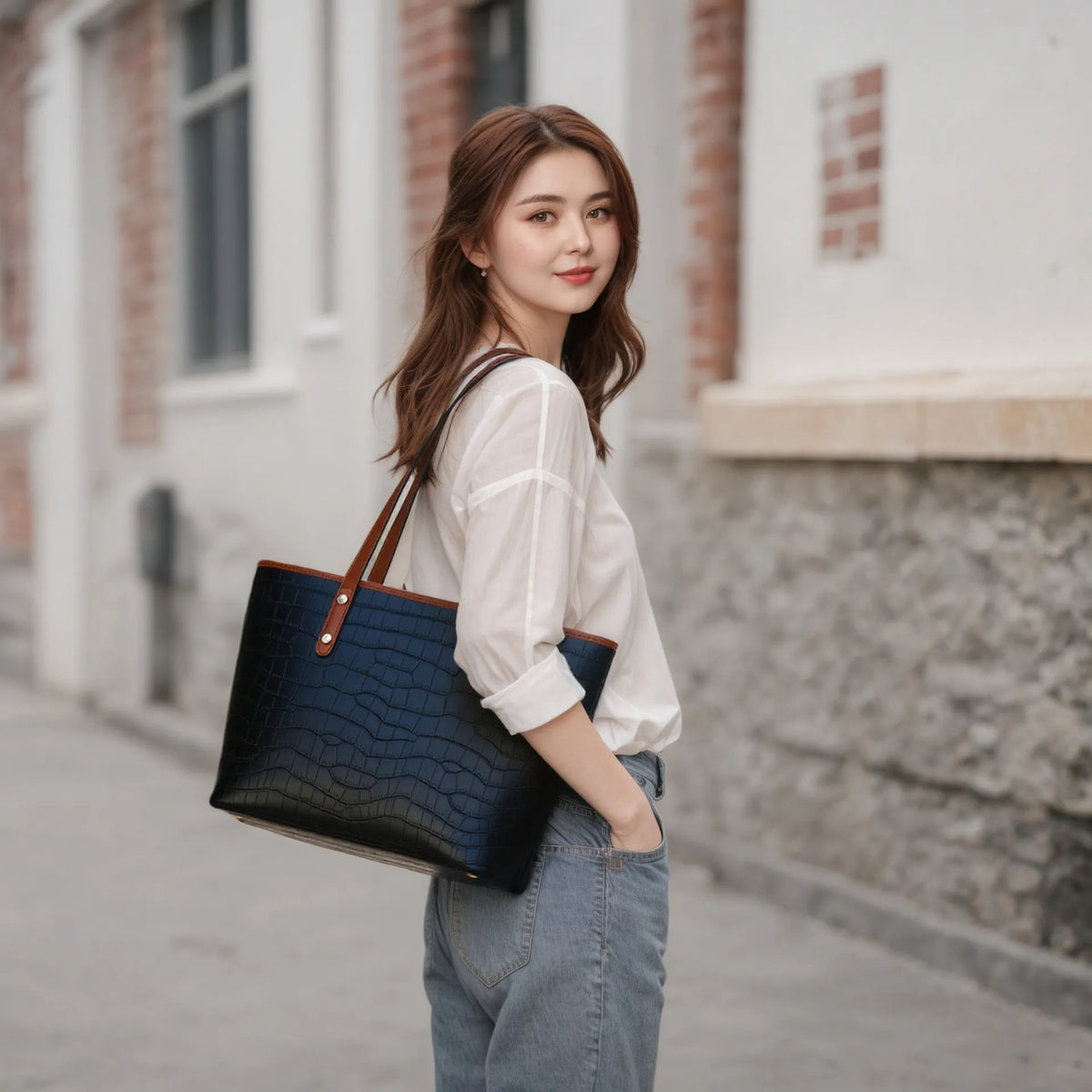 Vintage Large-Capacity Tote Bag