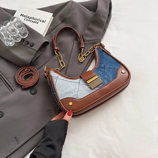 The Cass Denim Underarm Bag