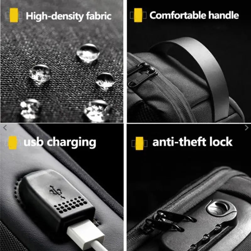 Waterproof Anti - Theft USB Crossbody Bag | Travel & Daily Use - Trends Zone